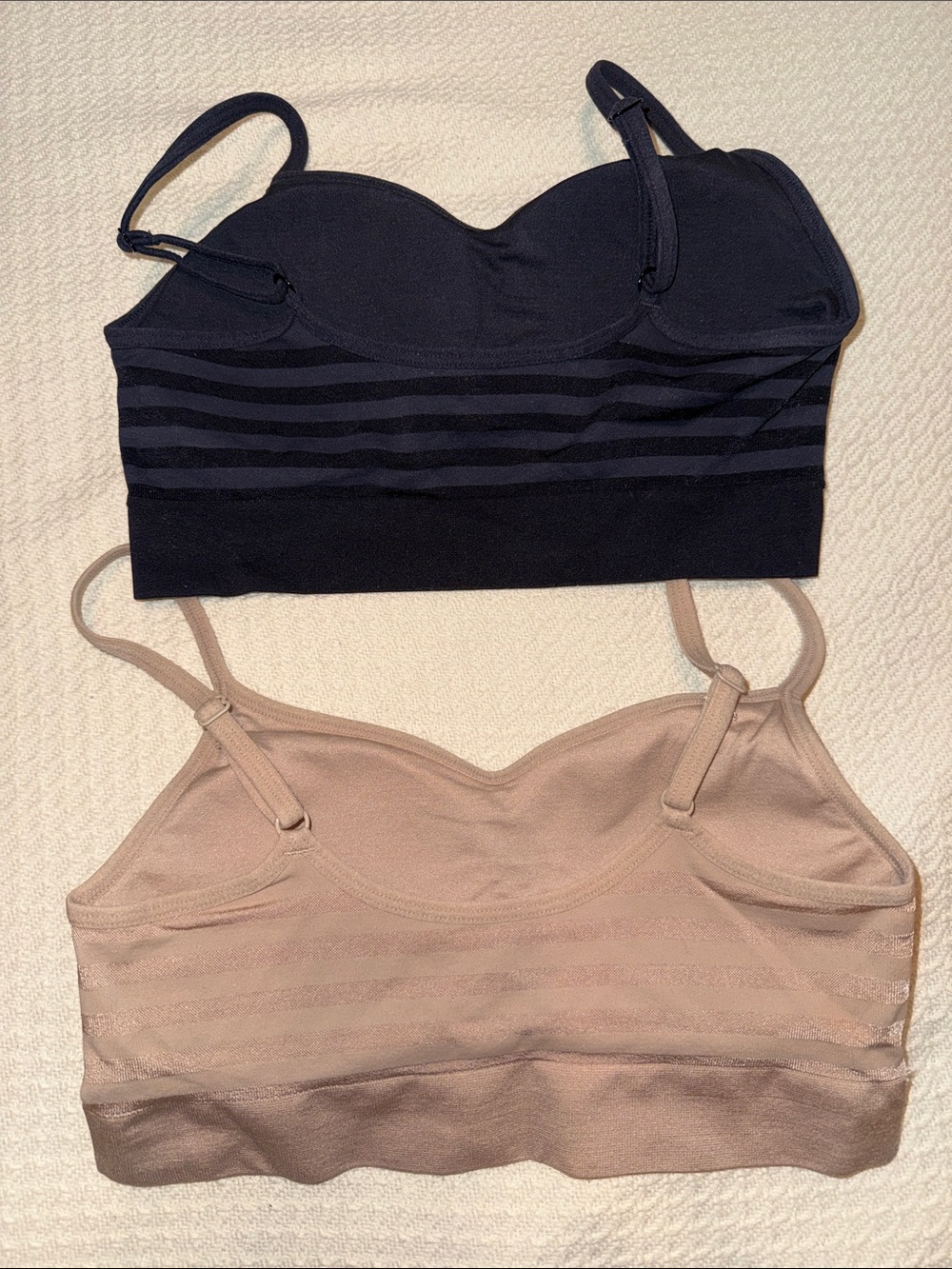 Jockey Striped Wireless Bralette - Black & Nude - Picture 2 of 6